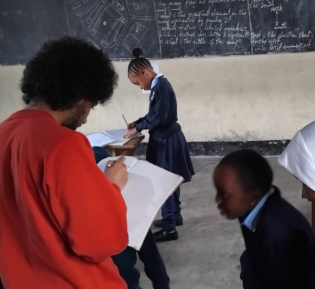 Teach kids in a volunteer school program