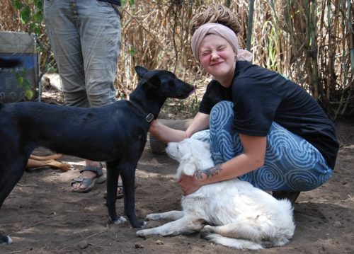Mbwa Wa Africa volunteering with dogs